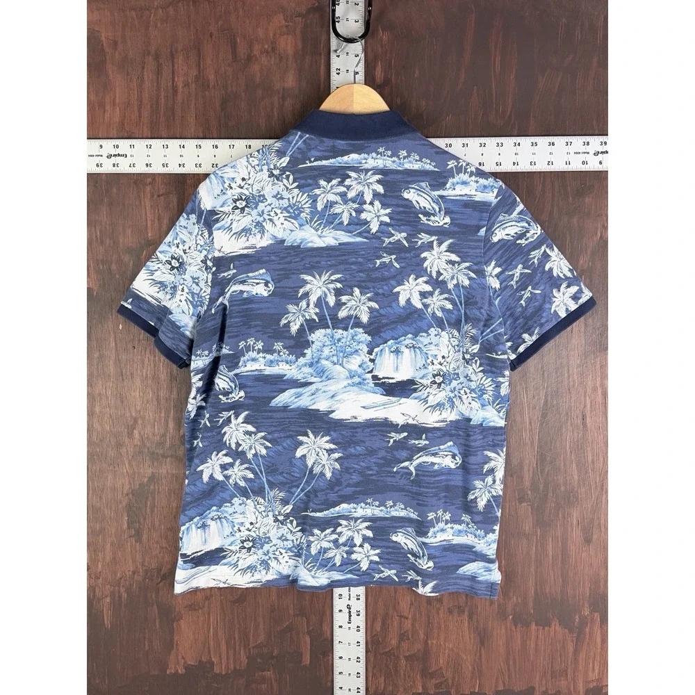 Polo Ralph Lauren Floral Tropical Island Classic Polo Royal Logo Large Shirt Men
